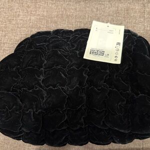 COS Black Velvet Quilted Bag